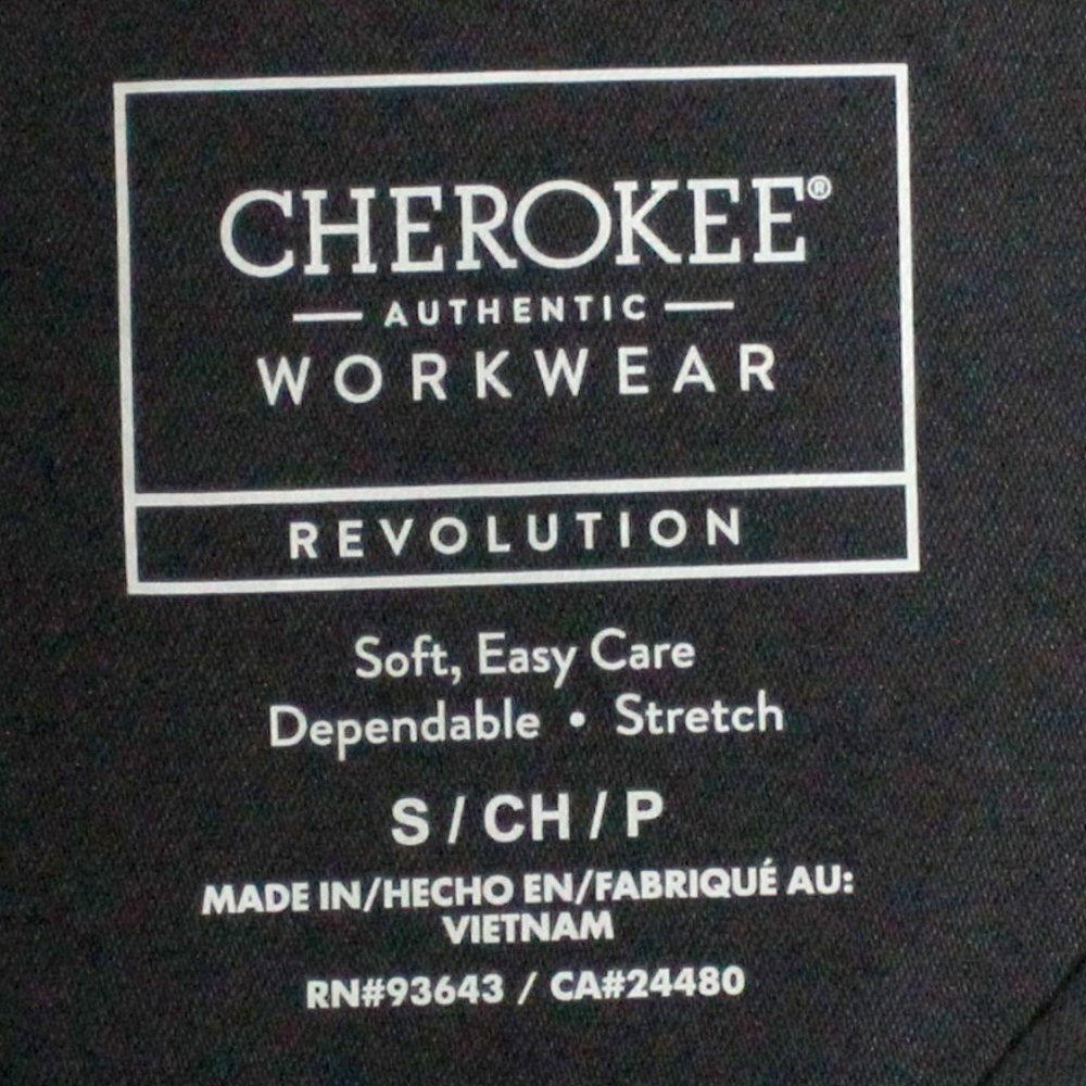 Cherokee Authentic Workwear Revolution Scrub Black Top Size Small - Picture 4 of 15
